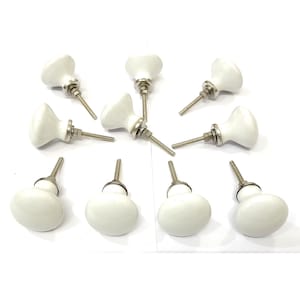 Witte keramische knoppen, handgemaakte kasthardware