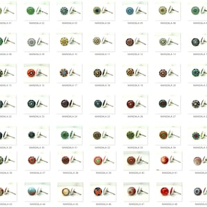 Multicolor Mandala Ceramic Knob: Handmade Cabinet Hardware