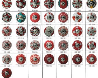 Handgemaakte blauwe keramische knoppen, kast- en ladebeslag