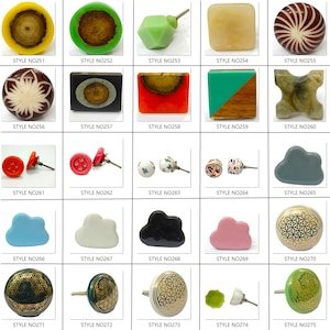 手作りの手描きセラミックノブ、カラフルな引き出しの取っ手 画像 8