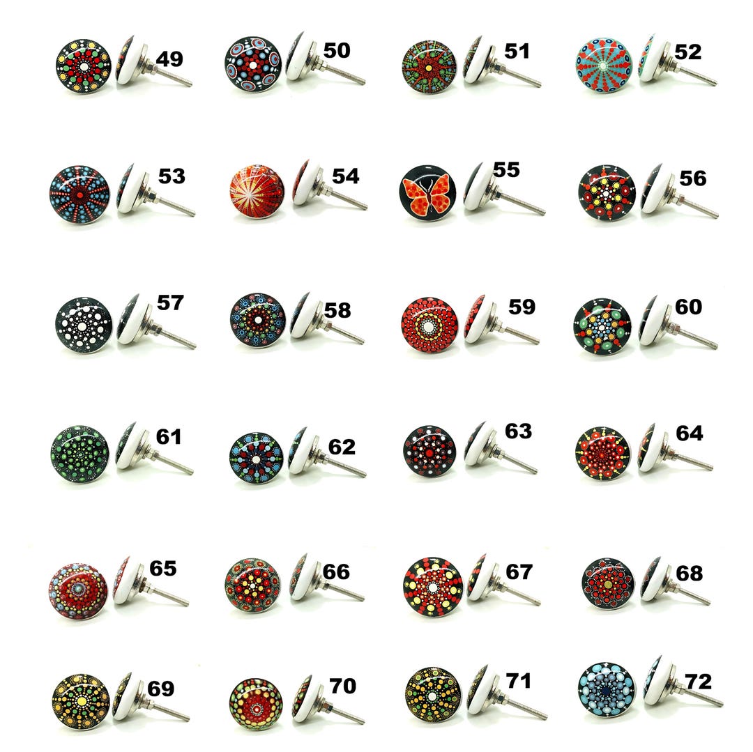 Handmade Multi Color Ceramic Knobs, Decorative Cabinet Hardware - Etsy