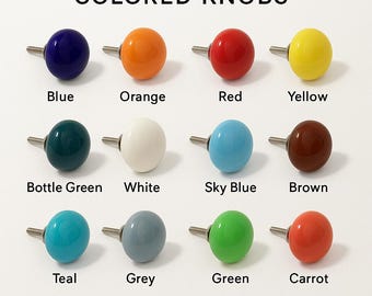 Puxador de cerâmica artesanal para armário: pintado à mão, multicolorido, 3,8 cm (1,5")