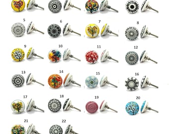 Colorfull Ceramic Knobs, Kitchen Cabinet Drawer Pulls