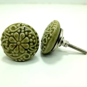手描きのセラミックノブ、装飾キャビネット金具 Style 01