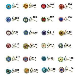 Boutons en céramique multicolores, poignées de tiroirs faites main image 6
