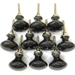 Handgemachte braune Keramik Knäufe für Schränke, Schubladen Black Color