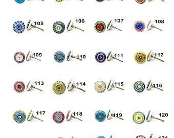 Multicolor Ceramic Knobs: Handmade Drawer/Cabinet Handles