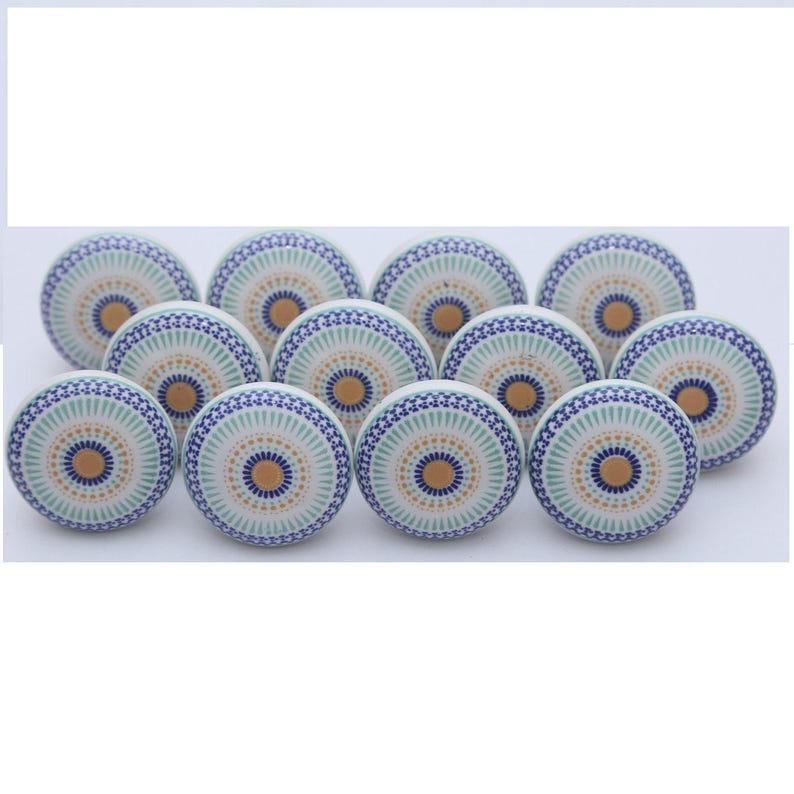 Veelkleurige keramische knoppen, decoratief meubelbeslag Style 01