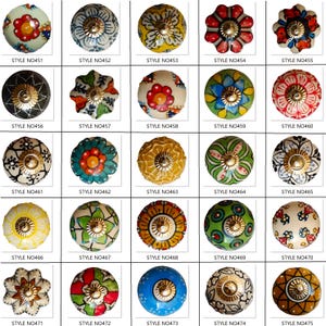 Hand-Painted Green Ceramic Knobs, Decorative Drawer Pulls image 15