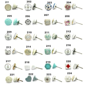 Handmade Multi Color Ceramic Knobs, Decorative Cabinet Hardware image 8