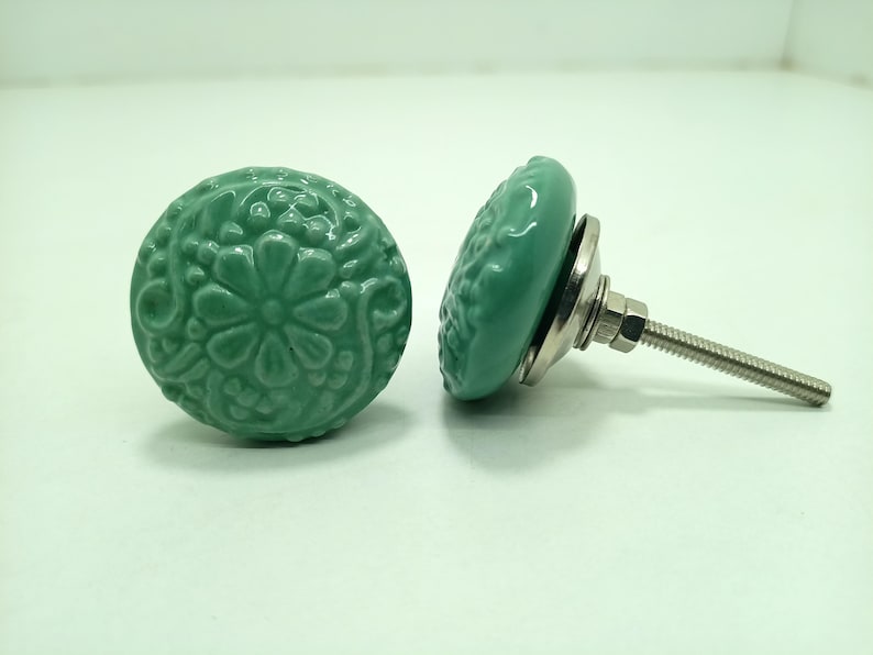 手描きのセラミックノブ、装飾キャビネット金具 Style 04