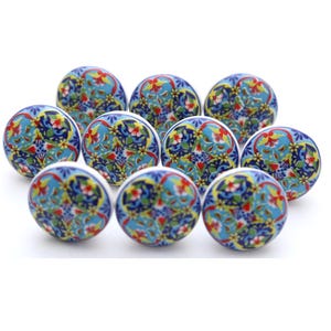 Veelkleurige keramische knoppen, decoratief meubelbeslag Style 10
