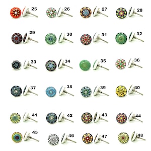 Handpainted Ceramic Knobs, Decorative Cabinet Hardware