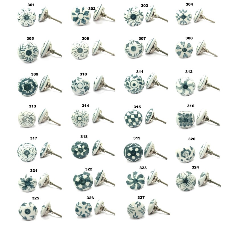 Handmade Multi Color Ceramic Knobs, Decorative Cabinet Hardware image 11