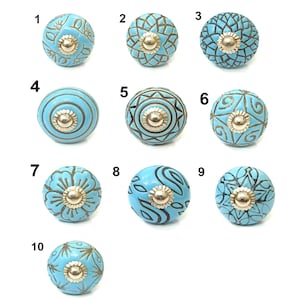 Vintage Handpainted Flower Ceramic Knobs, Furniture Hardware Kitchen Cabinet Drawer Pulls