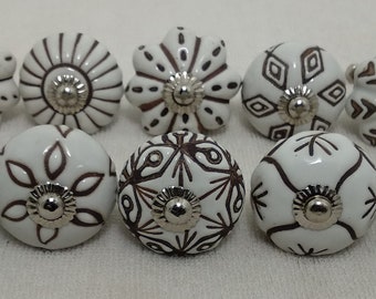 White Vintage Ceramic Knobs Handmade Knobs Kitchen Cabinet Drawer Knobs Cabinet Knobs Drawer Pulls Door Knobs Ceramic Door Knobs