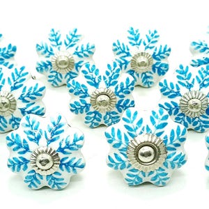 Pomos de cerámica pintados a mano - Tiradores de cajón con diseño de hojas Style 07