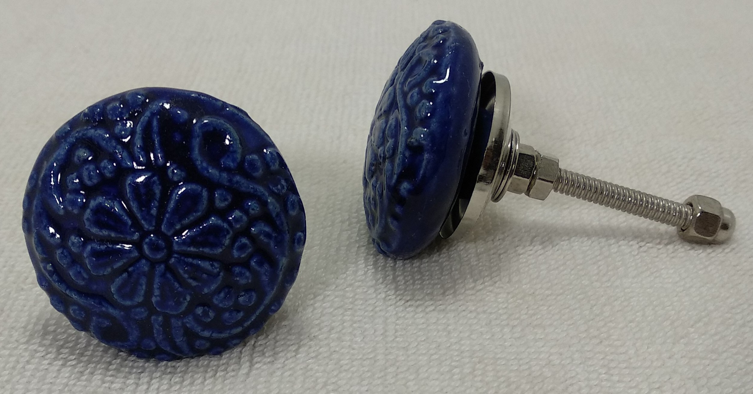 Blaue Vintage Keramik Knöpfe handbemalt Keramik TürKnöpfe | Etsy