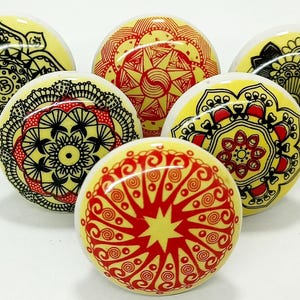 Pomelli in ceramica multicolore fatti a mano a forma di albero, ferramenta per cassetti e armadietti Style 10