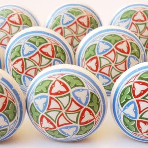 Veelkleurige keramische knoppen, decoratief meubelbeslag Style 04