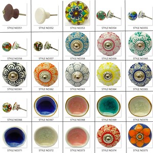 Hand-Painted Ceramic Cabinet Knob, Decorative Drawer Pull
