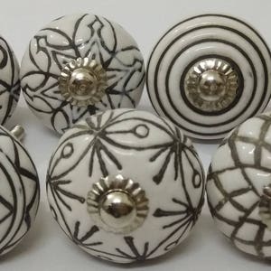 White Vintage Ceramic Knobs Hand Carved Kitchen Cabinet Knobs Ceramic Door Knobs Hardware Knobs