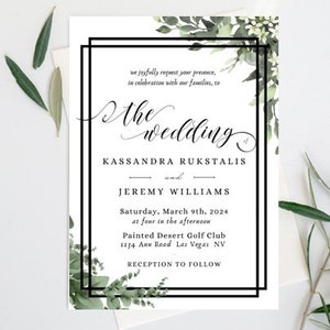 Elegant Eucalyptus Wedding Invitation