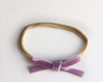 Baby Purple Velvet bow Headband