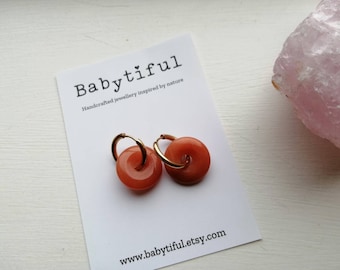 Stylish earrings with natural stone