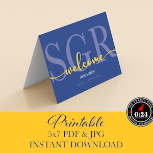 Sigma Gamma Rho Geïnspireerd | Welkom Nieuwe Soror | Direct downloaden | Afdrukbare wenskaart