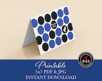 Zeta Phi Beta Inspired | Thank You Soror Polka Dot | Blank Inside | Instant Download | Printable Greeting Card