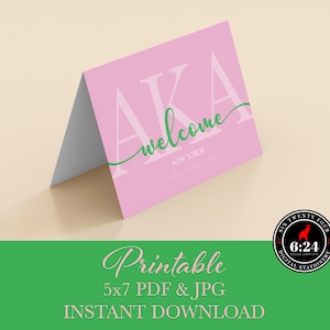 Alpha Kappa Alpha Inspirado / Bienvenido Nuevo Soror / Descarga Instantánea / Tarjeta de Felicitación Imprimible