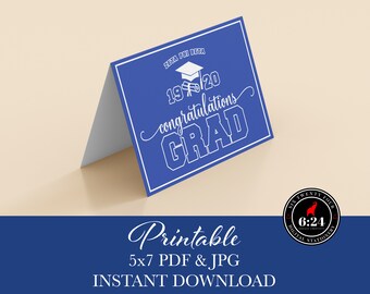 Zeta Phi Beta Inspired | Blue Congrats Grad Card | Blank Inside | Instant Download | Printable Greeting Card