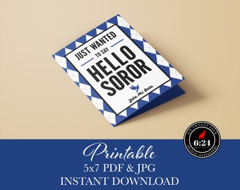 Zeta Phi Beta Inspired | Hello Soror | Instant Download | Printable Greeting Card
