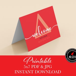 Delta Sigma Theta Inspired / Pyramid Welcome New Soror / Instant Download / Printable Greeting Card
