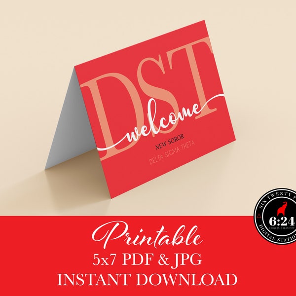 Delta Sigma Theta Inspired | Welcome New Soror | Instant Download | Printable | Greeting Card