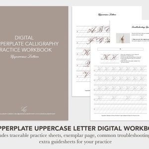 Copperplate Uppercase Digital Practice Workbook - *Downloadable Worksheets*