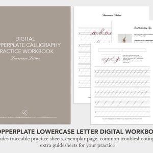 Copperplate Lowercase Digital Practice Workbook - *Downloadable Worksheets*