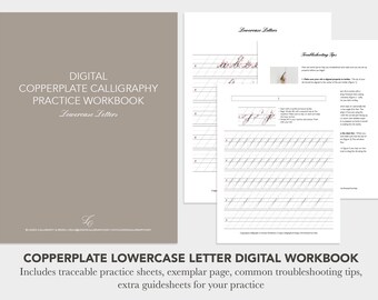 Copperplate Lowercase Digital Practice Workbook - *Downloadable Worksheets*