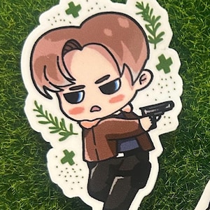 sticker resident evil chibi Leon