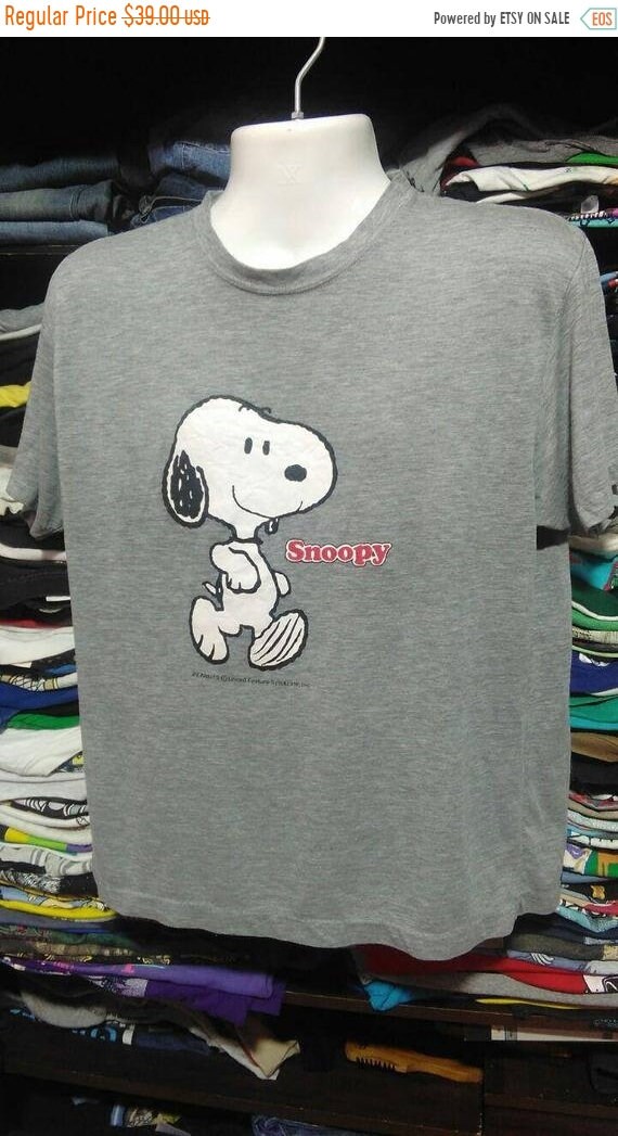 Vintage Clothing 90 S Rare Peanuts T Shirt Snoopy Size L Etsy