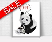 Wall Decor Coffee Printable Panda Prints Coffee Sign Panda Bar Art Panda Bar Print Coffee Printable Art Coffee Coffee Funny Poster Panda