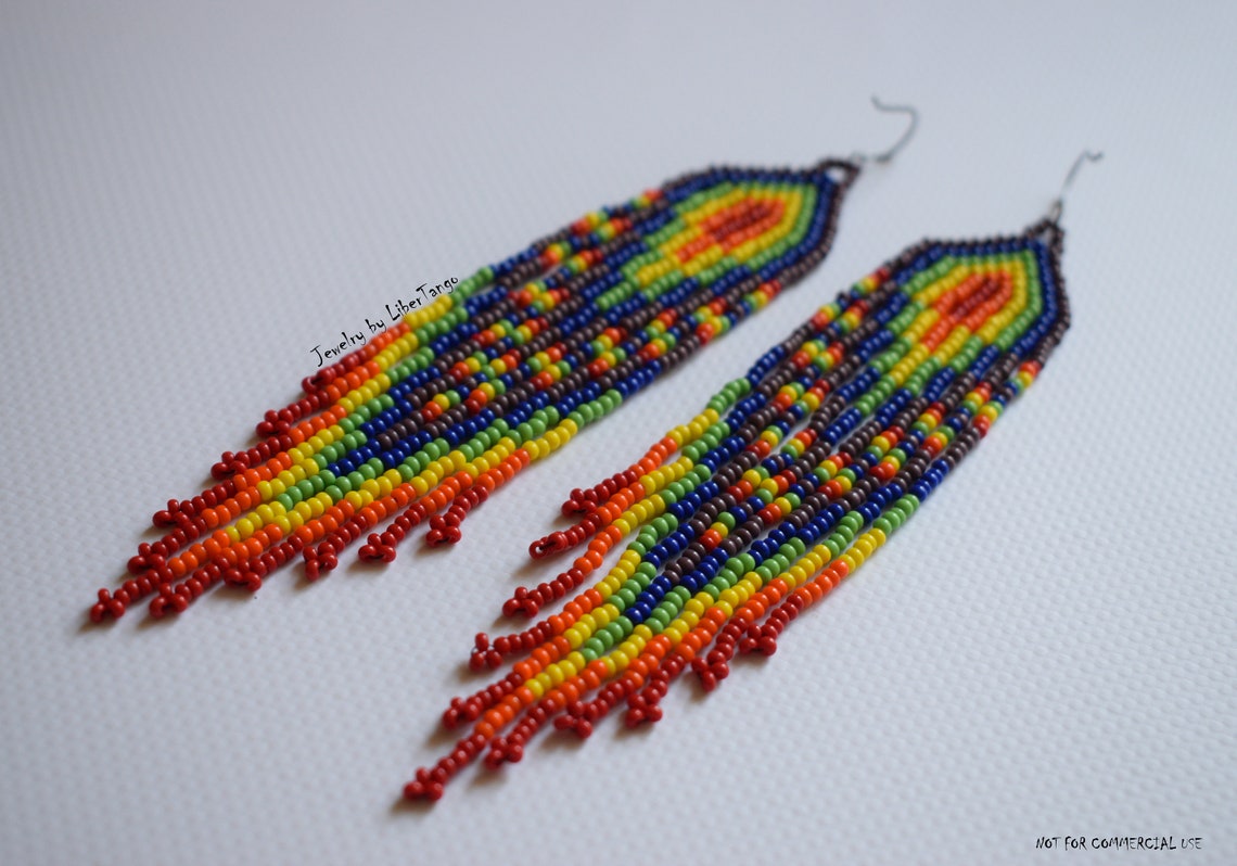 beaded pride earrings
