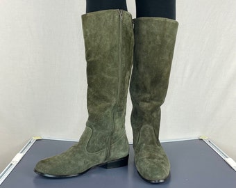 suede green boots
