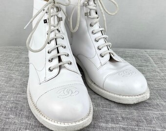 chanel boots white