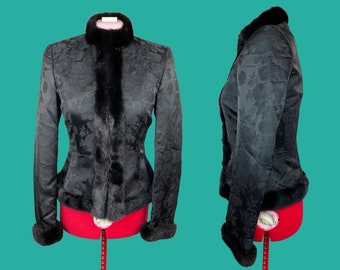 Vintage Escada Couture Gothic Victorian Style Designer Mink Fur Jacket 1990s S