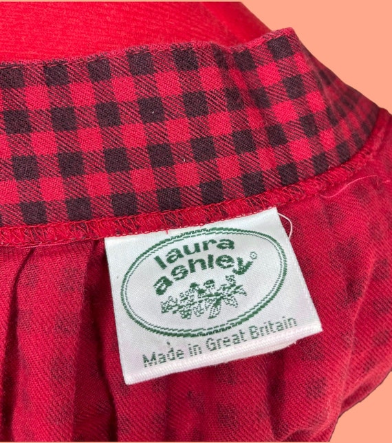 Vintage Laura Ashley Red Checkered Flannel Pleate… - image 10