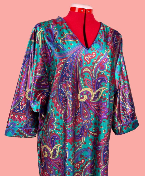 Psychedelic 60s 70s Paisley Colorful Kaftan Loung… - image 6