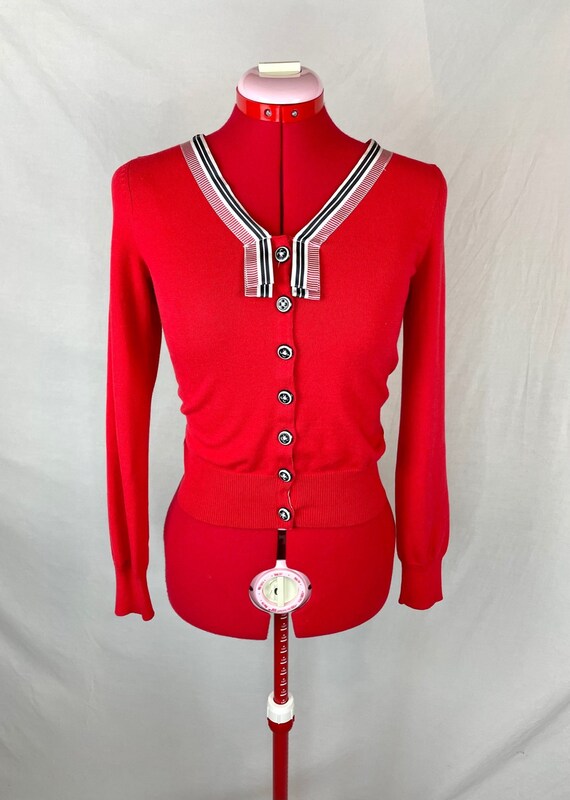 lightweight red cardigan