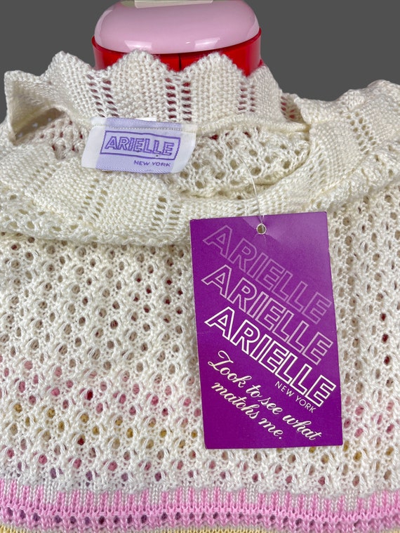 Vintage 80s Pastel Cream Knit Sweater Arielle Dea… - image 10